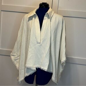 Poncho style cream shirt